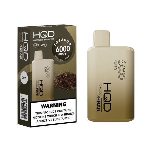 0mg HQD HBAR Disposable Vape Device 6000 Puffs - Vape Street UK