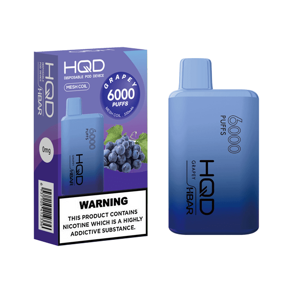 0mg HQD HBAR Disposable Vape Device 6000 Puffs - Vape Street UK