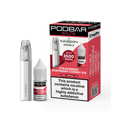 10mg Podbar Salts by Kingston x Innokin Endura S1 Disposable Vape Kit 3500 Puffs - Vape Street UK