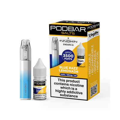 10mg Podbar Salts by Kingston x Innokin Endura S1 Disposable Vape Kit 3500 Puffs - Vape Street UK