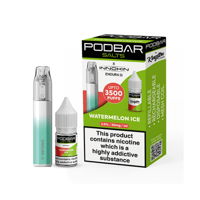 10mg Podbar Salts by Kingston x Innokin Endura S1 Disposable Vape Kit 3500 Puffs - Vape Street UK