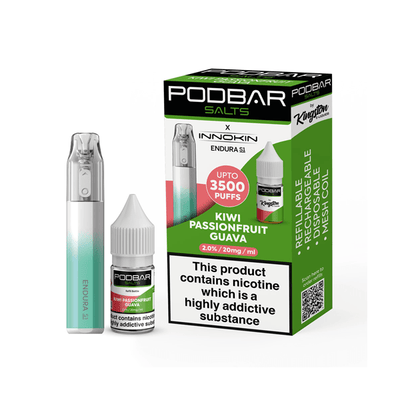 10mg Podbar Salts by Kingston x Innokin Endura S1 Disposable Vape Kit 3500 Puffs - Vape Street UK