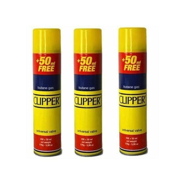 12 x CLIPPER 300ml Butane Gas with Adapter Cap - Vape Street UK