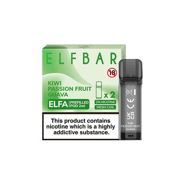 made by: ELF Bar price:£4.68 ELF Bar ELFA 20mg Replacement Prefilled Pods 2ml next day delivery at Vape Street UK