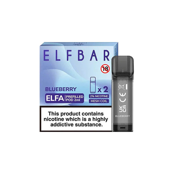 made by: ELF Bar price:£4.68 ELF Bar ELFA 20mg Replacement Prefilled Pods 2ml next day delivery at Vape Street UK