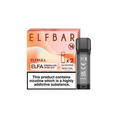 made by: ELF Bar price:£4.68 ELF Bar ELFA 20mg Replacement Prefilled Pods 2ml next day delivery at Vape Street UK