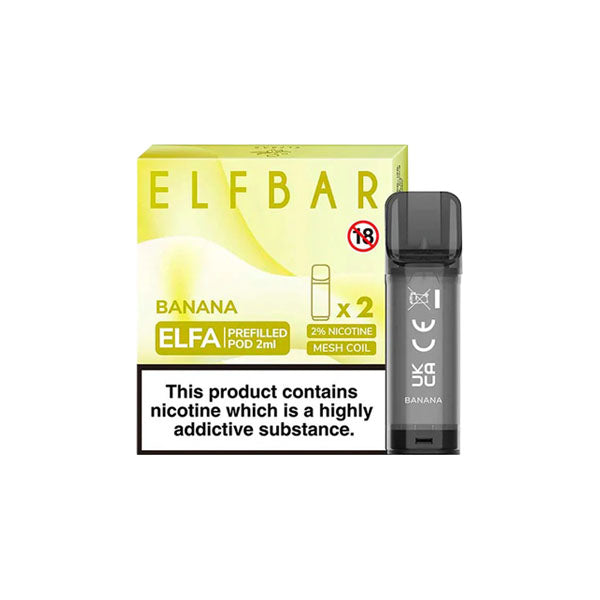 made by: ELF Bar price:£4.68 ELF Bar ELFA 20mg Replacement Prefilled Pods 2ml next day delivery at Vape Street UK