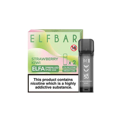 made by: ELF Bar price:£4.68 ELF Bar ELFA 20mg Replacement Prefilled Pods 2ml next day delivery at Vape Street UK