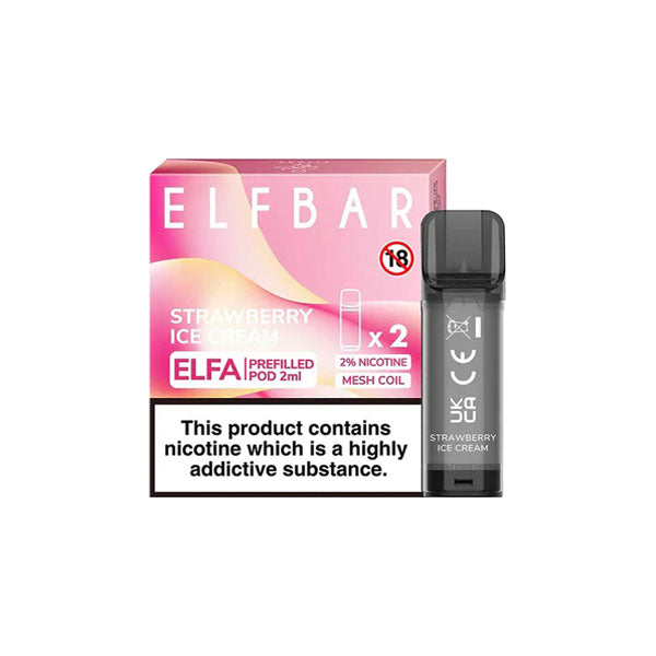 made by: ELF Bar price:£4.68 ELF Bar ELFA 20mg Replacement Prefilled Pods 2ml next day delivery at Vape Street UK