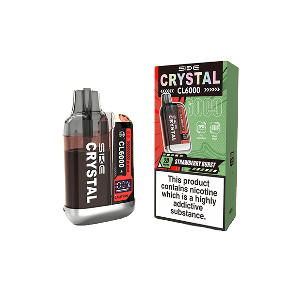 20mg SKE Crystal CL6000 Disposable Rechargeable Vape Kit 6000 Puffs