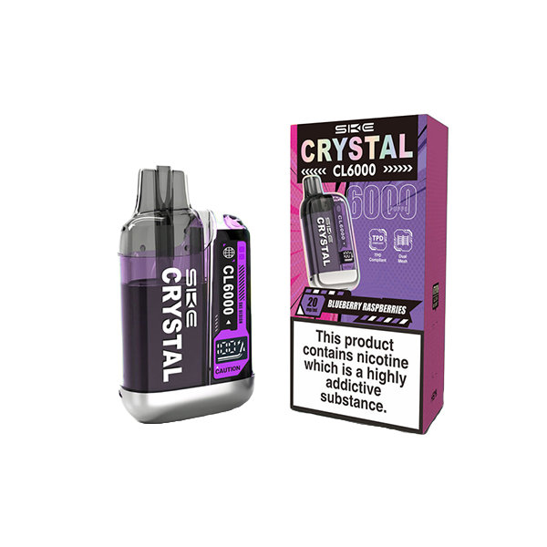 20mg SKE Crystal CL6000 Disposable Rechargeable Vape Kit 6000 Puffs