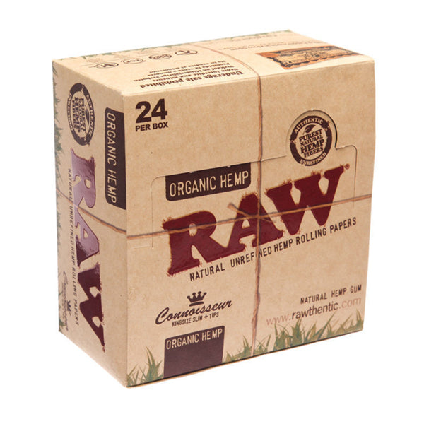 made by: Raw price:£27.62 24 Raw Organic Hemp King Size Slim Papers + Tips (Connoisseur) next day delivery at Vape Street UK