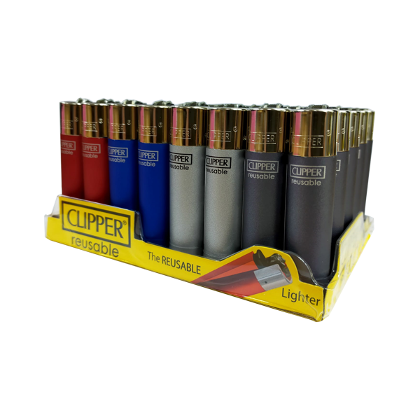 made by: Clipper price:£56.70 40 Clipper CP11RH Classic Large Flint Metallic 3 Lighters - CL2C221UKH next day delivery at Vape Street UK