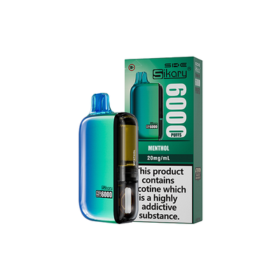 made by: Sikary price:£8.55 20mg Sikary S6000 Disposable Pod Vape Kit 6000 Puffs (Buy 2 Get 1 Free) next day delivery at Vape Street UK