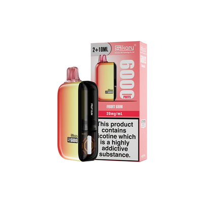 made by: Sikary price:£8.55 20mg Sikary S6000 Disposable Pod Vape Kit 6000 Puffs (Buy 2 Get 1 Free) next day delivery at Vape Street UK