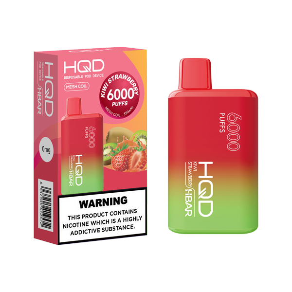 0mg HQD HBAR Disposable Vape Device 6000 Puffs