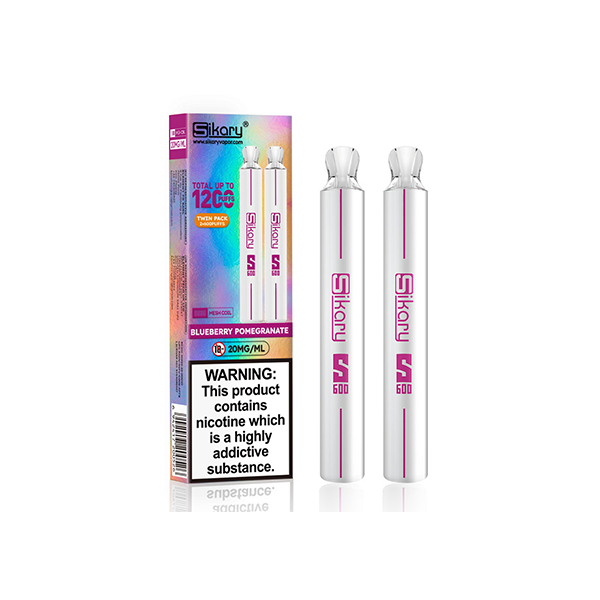 20mg Sikary S600 Twin Pack Disposable Vapes 1200 Puffs