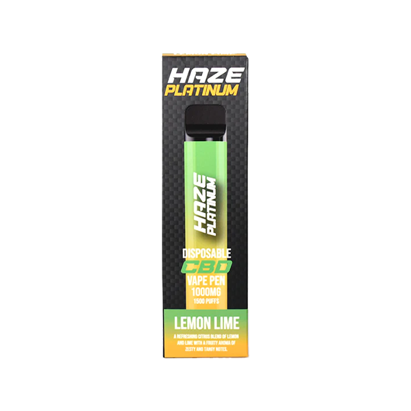 Haze Platinum 1000mg CBD Disposable Vape Device 1500 Puffs