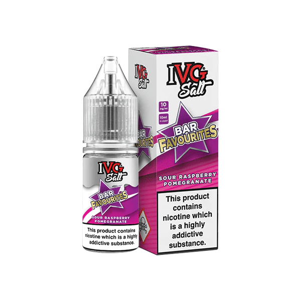 made by: I VG price:£3.99 20mg I VG Bar Favourites 10ml Nic Salts (50VG/50PG) next day delivery at Vape Street UK