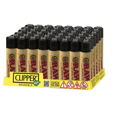 made by: Clipper price:£104.90 48 Clipper RAW Printed Refillable Lighters next day delivery at Vape Street UK