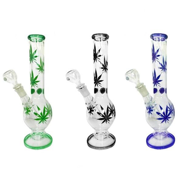 made by: 4Smoke price:£109.10 6 x 4Smoke 14" Leaf Design Glass Bong - GB66 - GB67 next day delivery at Vape Street UK