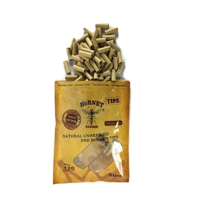 made by: Hornet price:£2.52 7mm Brown Hornet Natural Unrefined Pre-Rolled Rolling Tips next day delivery at Vape Street UK