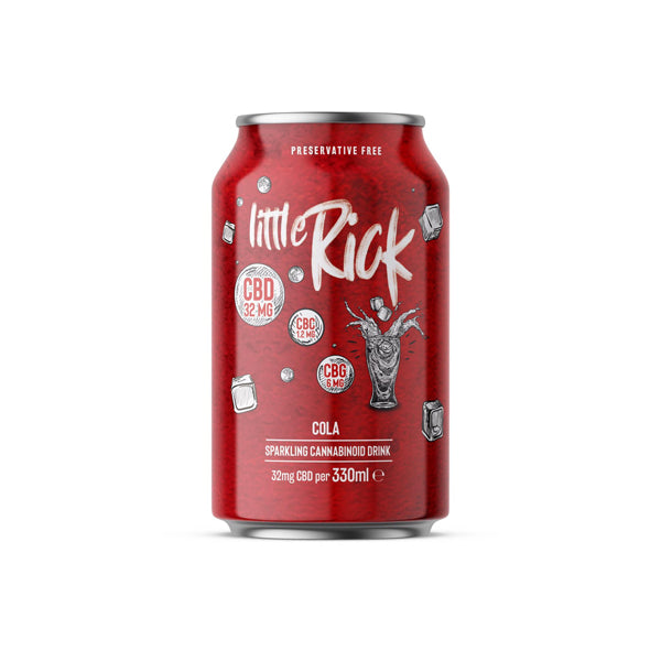 made by: Little Rick price:£33.21 12 x Little Rick 32mg CBD Sparkling 330ml Cola next day delivery at Vape Street UK