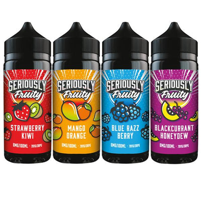 made by: Seriously Fruity price:£5.32 Seriously Fruity 100ml Shortfill 0mg (70VG/30PG) next day delivery at Vape Street UK