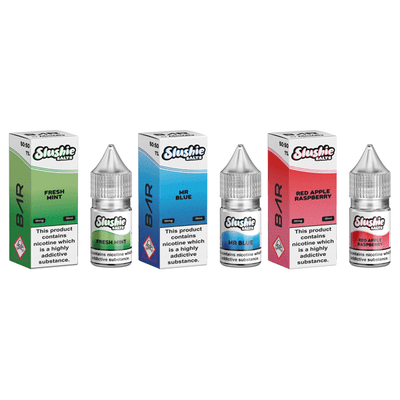 made by: Slushie price:£3.99 10mg Bar By Slushie 10ml Nic Salts (50VG/50PG) next day delivery at Vape Street UK