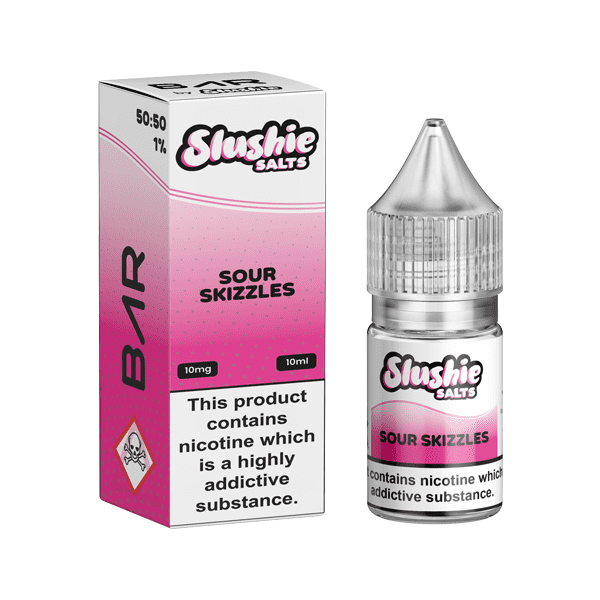 made by: Slushie price:£3.99 10mg Bar By Slushie 10ml Nic Salts (50VG/50PG) next day delivery at Vape Street UK