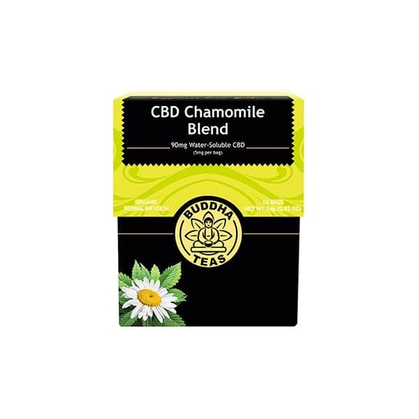 made by: Buddha Teas price:£19.38 Buddha Teas 5mg CBD Tea Bags - Chamomile Blend next day delivery at Vape Street UK