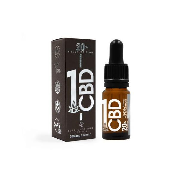 made by: 1CBD price:£76.00 1CBD 20% Pure Hemp 1000mg CBD Oil Sliver Edition 5ml next day delivery at Vape Street UK