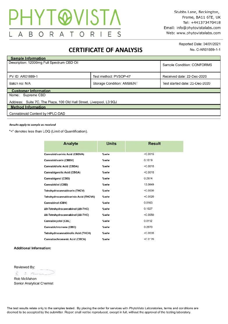 made by: Supreme CBD price:£195.70 Supreme CBD 12000mg Full Spectrum CBD Tincture Oil - 100ml next day delivery at Vape Street UK