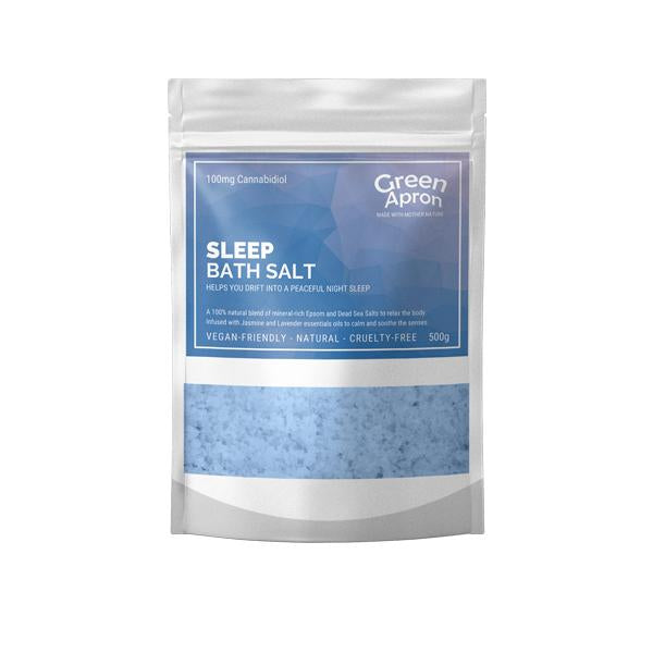 made by: Green Apron price:£8.55 Green Apron 100mg CBD Sleep Bath Salts 500g next day delivery at Vape Street UK