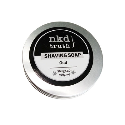 made by: NKD price:£11.90 NKD 30mg CBD Speciality Shaving Soap 100g - Oud next day delivery at Vape Street UK