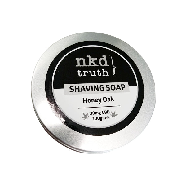 made by: NKD price:£11.90 NKD 30mg CBD Speciality Shaving Soap 100g - Honey Oak next day delivery at Vape Street UK