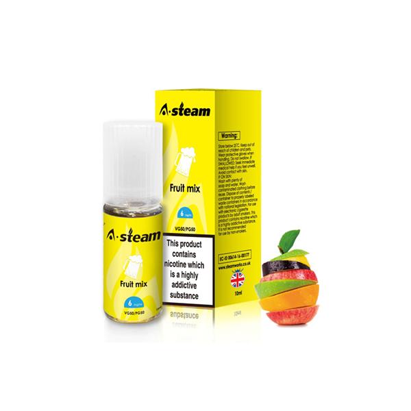 made by: A Steam price:£1.73 A-Steam Fruit Flavours 18MG 10ML (50VG/50PG) next day delivery at Vape Street UK