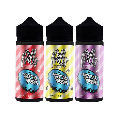 made by: No Frills price:£7.90 No Frills Collection Bottle Pops 80ml Shortfill 0mg (80VG/20PG) next day delivery at Vape Street UK