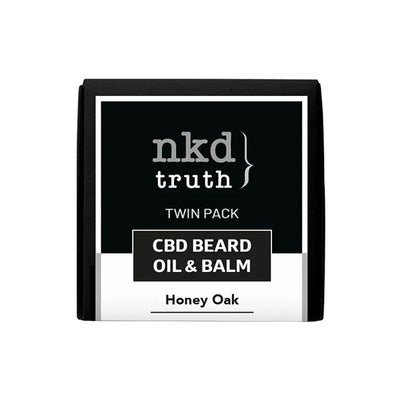 made by: NKD price:£17.90 NKD 150mg CBD Twin Pack Honey Oak Beard Oil and balm next day delivery at Vape Street UK