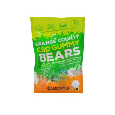 made by: Orange County price:£9.99 Orange County CBD 200mg Gummy Bears - Grab Bag next day delivery at Vape Street UK