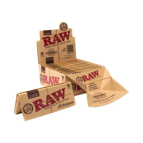 made by: Raw price:£29.30 15 Raw Classic Artesano King Size Slim Rolling Papers + Tray & Tips next day delivery at Vape Street UK