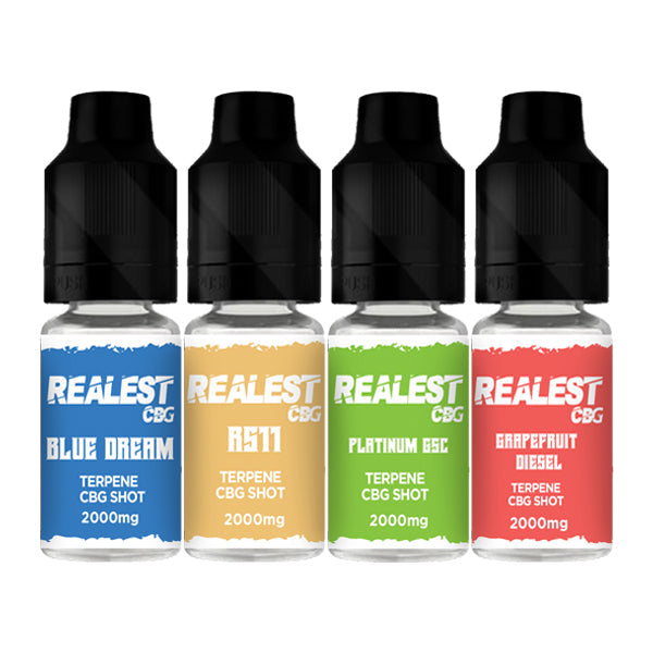 made by: Realest CBD price:£22.50 Realest CBD 2000mg Terpene Infused CBG Booster Shot 10ml (BUY 1 GET 1 FREE) next day delivery at Vape Street UK