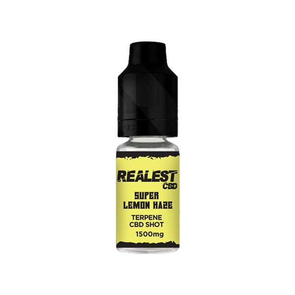 made by: Realest CBD price:£15.50 Realest CBD 1500mg Terpene Infused CBD Booster Shot 10ml (BUY 1 GET 1 FREE) next day delivery at Vape Street UK