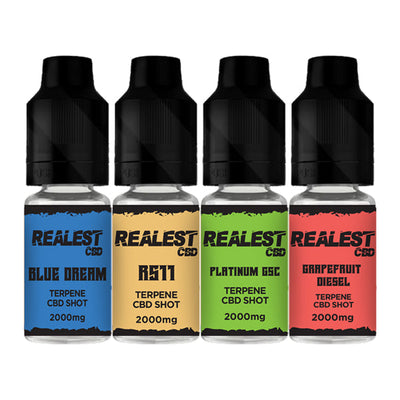 made by: Realest CBD price:£18.50 Realest CBD 2000mg Terpene Infused CBD Booster Shot 10ml (BUY 1 GET 1 FREE) next day delivery at Vape Street UK