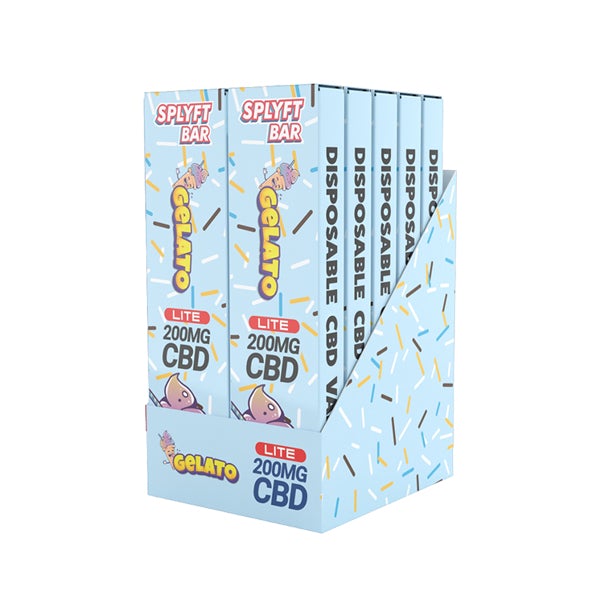 made by: SPLYFT price:£9.00 SPLYFT BAR LITE 200mg Full Spectrum CBD Disposable Vape - 12 flavours next day delivery at Vape Street UK