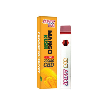 made by: SPLYFT price:£9.00 SPLYFT BAR LITE 200mg Full Spectrum CBD Disposable Vape - 12 flavours next day delivery at Vape Street UK