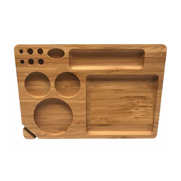 made by: Unbranded price:£18.80 Medium Wooden Rolling Tray with Compartments - TRY-B230x155 next day delivery at Vape Street UK