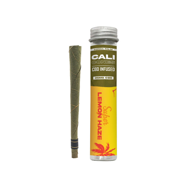 made by: Cali Cones price:£6.30 Cali Cones Cordia 30mg Full Spectrum CBD Infused Palm Cone - Super Lemon Haze next day delivery at Vape Street UK