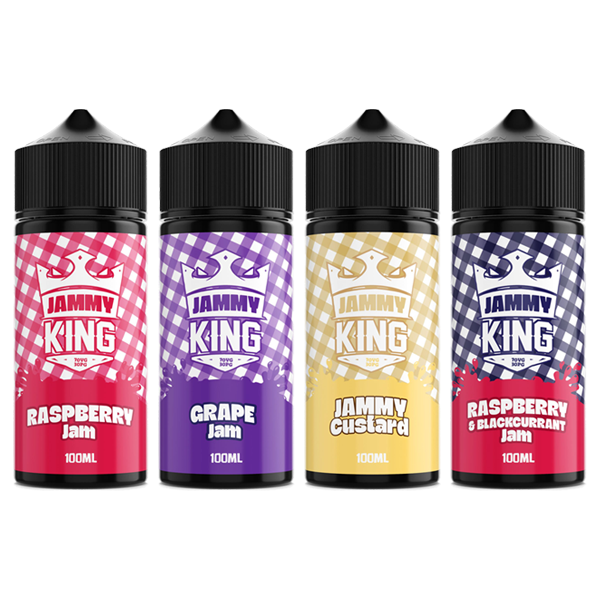 made by: King E-Liquids price:£12.50 Jammy King 100ml Shortfill 0mg (70VG/30PG) next day delivery at Vape Street UK