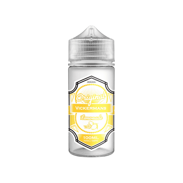 made by: Vickermans price:£12.50 Vickermans Lemonade 100ml Shortfill 0mg (70VG/30PG) next day delivery at Vape Street UK